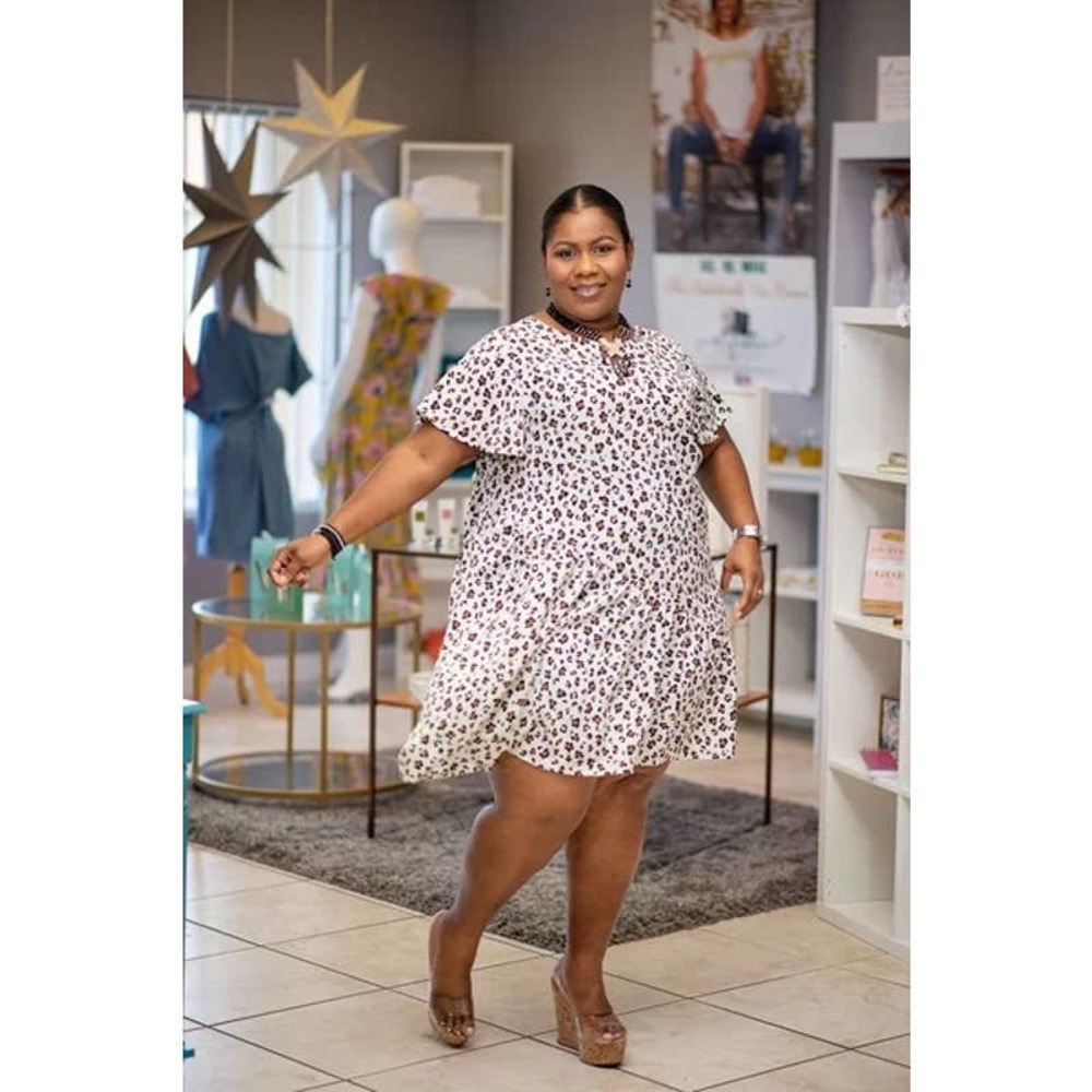 Hayden Leopard Print Dress Ruffle Hemline